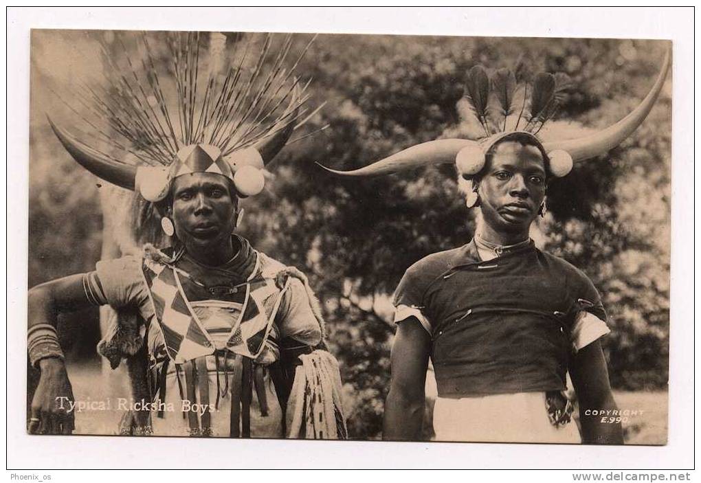 AFRICA - Typical Ricksha Boys, Ethnic Postcard - Non Classés