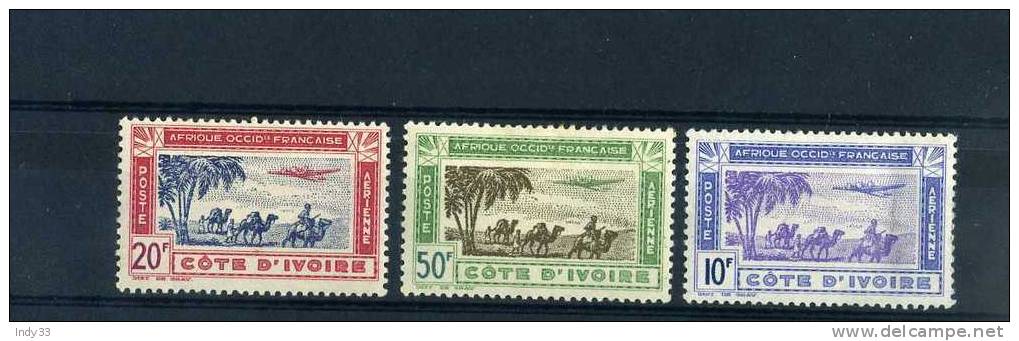 - FRANCE COLONIES .TIMBRES DE  CÔTE D´IVOIRE 1942 POSTE AERIENNE . NEUFS AVEC CHARNIERE - Unused Stamps