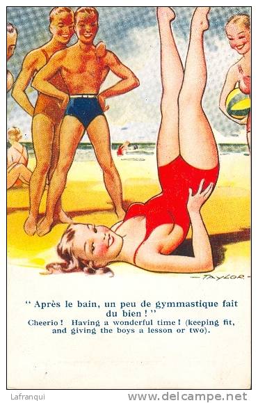 Illustrateur- Ref B252- Humour - Humoristique - Illustrateur  Taylor - La Gymnastique   -carte Bon Etat - - Taylor