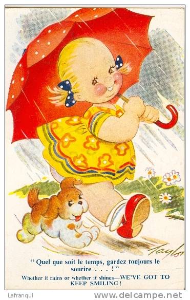 Illustrateur- Ref B240- Humour - Humoristique - Illustrateur  Enfants-fillette Et Chien  - Taylor   -carte Bon Etat - - Taylor