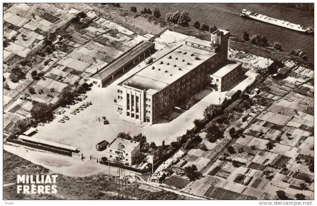 NANTERRE VUE AERIENNE MILLIAT FRERES USINE  TOP RARE CARTE D ENTREPRISE - Nanterre