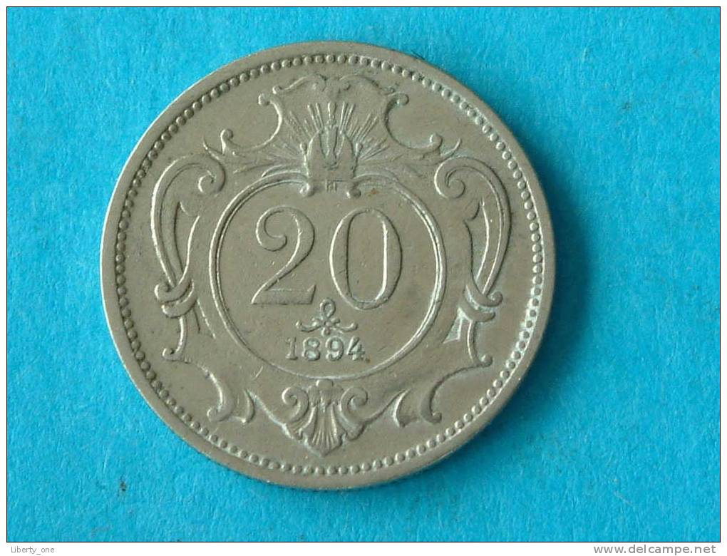 1894 - 20 HELLER / KM 2803 ( For Grade, Please See Photo ) ! - Oostenrijk