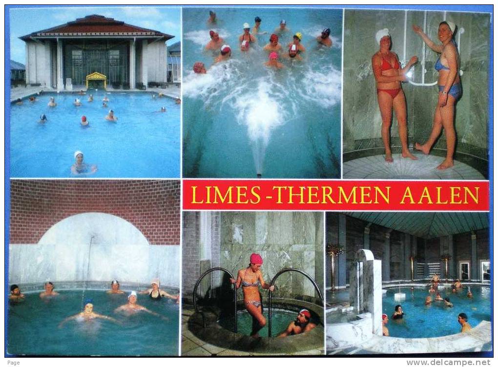 Aalen,6-Bild-Karte, Limesthermen, - Aalen