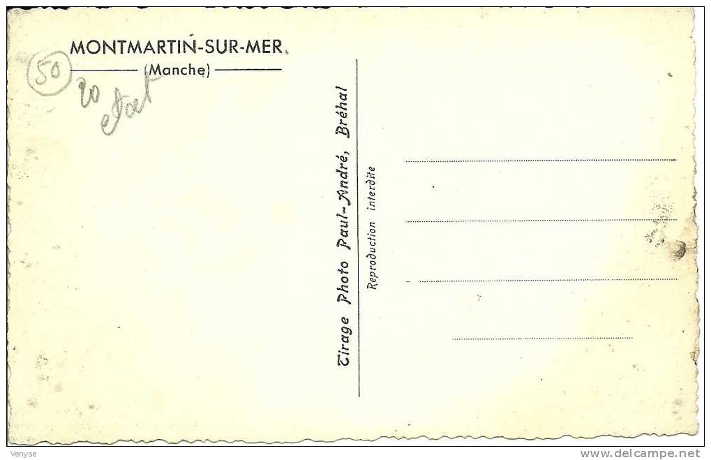 MONTMARTIN-SUR-MER ¤  Carte Photo Hôtellerie Du Bon Vieux Temps  Animée, Voitures - Montmartin Sur Mer