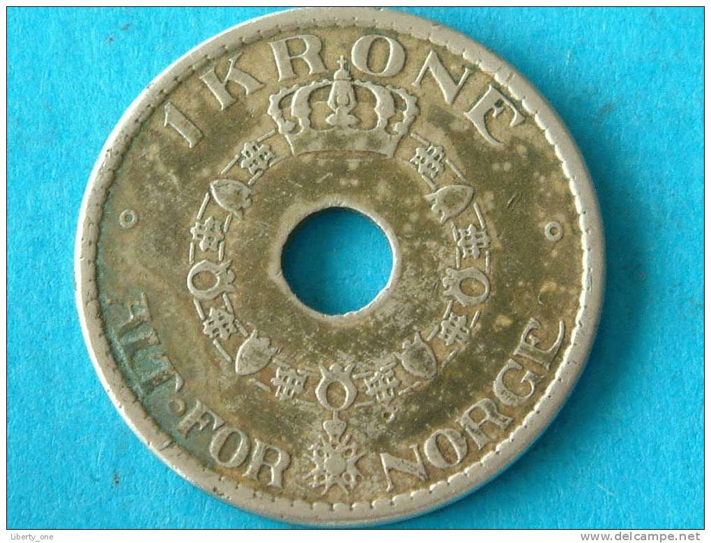 1925 - 1 KRONE / KM 385 ( For Grade, Please See Photo ) ! - Norway