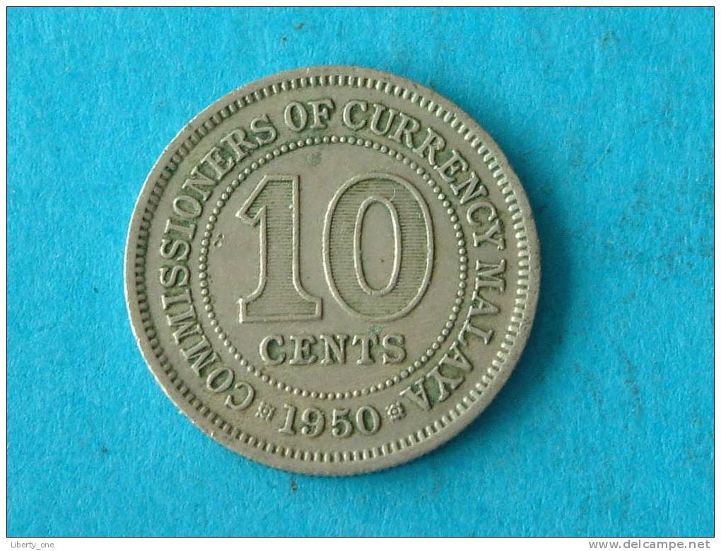 MALAYA 1950 - TEN CENTS / KM 8 ( For Grade, Please See Photo ) ! - Colonies