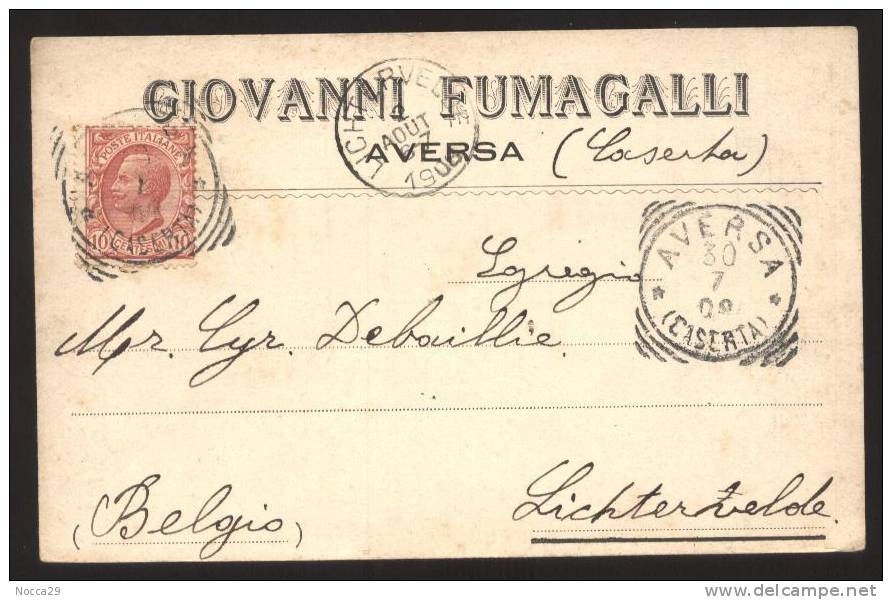 AVERSA - CASERTA. 1908 CARTOLINA  PUBBLICITARIA FUMAGALLI - Caserta