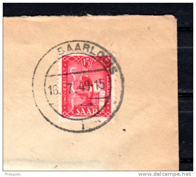 Saar 16/7/1949, Université, Médecine, Microscope, Yv. 252 Sur Lettre - Briefe U. Dokumente