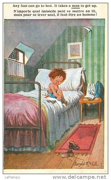 Illustrateur- Ref B136- Humour -humoristique - Illustrateur Donald Mc Gill - Theme Enfants  -carte Bon Etat - - Mc Gill, Donald