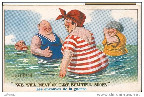 Illustrateur- Ref B133- Humour -humoristique - Illustrateur Donald Mc Gill - Baigneuses Obéses- Guerre 1914-18- - Mc Gill, Donald
