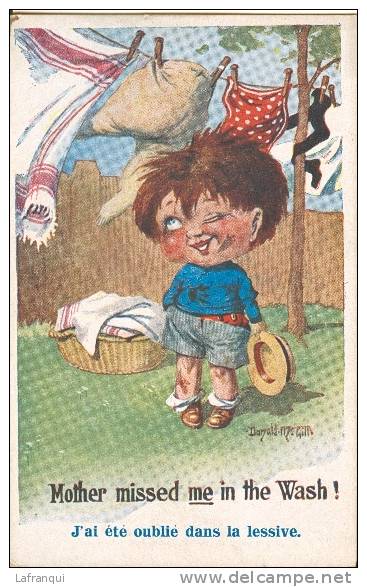 Illustrateur- Ref B131- Humour -humoristique - Illustrateur Donald Mc Gill - Enfants -la Lessive - Carte Bon Etat - - Mc Gill, Donald