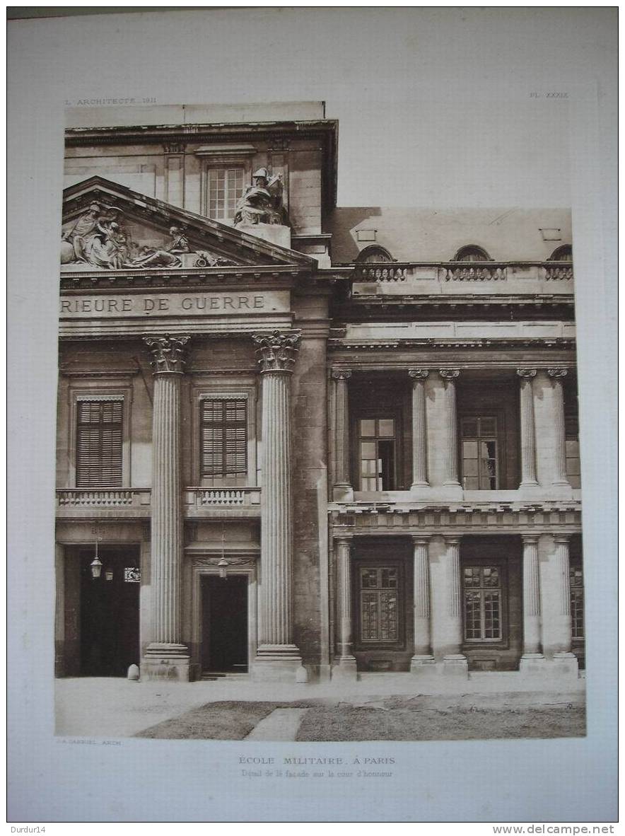L´Architecture 1913  /  École Militaire à PARIS  /  Détail De La Façade Sur La Cour D'Honneur - Architectuur