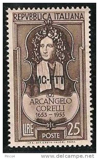 TRIESTE A ARCANGELO CORELLI 1953  GOMMA BICOLORE NO LINGUELLA - Nuevos