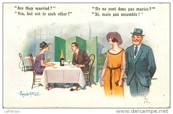 Illustrateurs- Ref B82- Humour -humoristique - Illustrateur Donald Mc Gill - Couples - Carte  Bon Etat - - Mc Gill, Donald