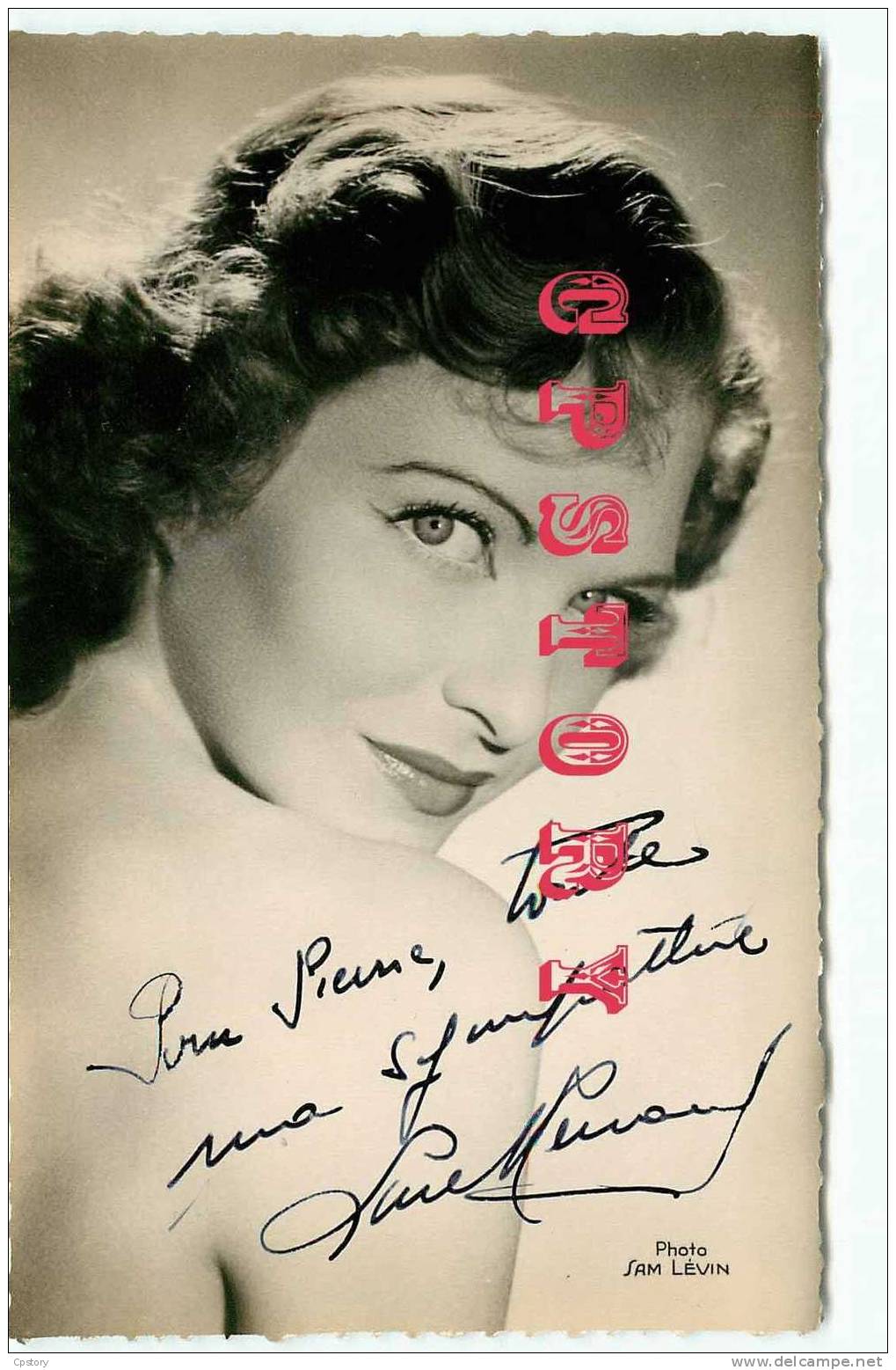 VERITABLE  AUTOGRAPHE De LINE RENAUD - Jacqueline Enté - Artiste De Cinéma Et Music Hall - Dos Scané - Artistes