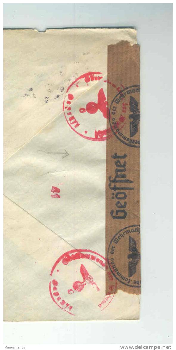 826/15 - Lettre Affranchissement Mécanique BRUXELLES 1941 Vers AMSTERDAM - TARIF PREFERENTIEL NL - Censure Allemande - Andere & Zonder Classificatie