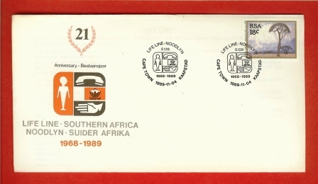 RSA 1989 Cover Mint Life Line South Africa 779 - Covers & Documents