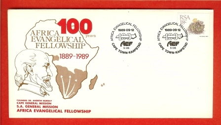 RSA 1989 Cover Mint Africa Evangelical Fellowship 770 - Christianity