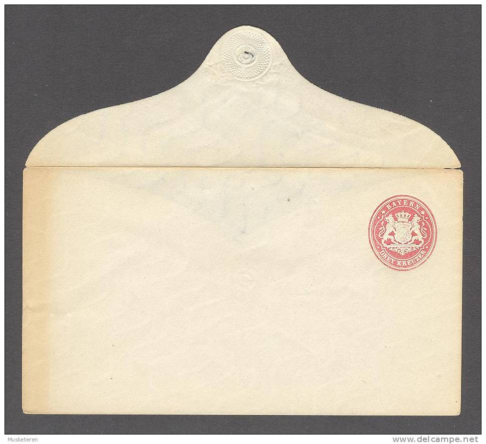 Bayern Postal Stationery Ganzsache Entier 3 Drei Kreuzer Umschläg Envelope Wappen Arms - Postwaardestukken