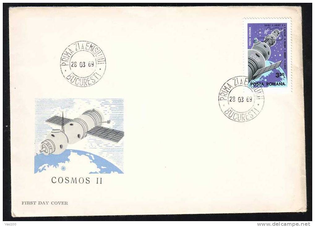 Romania 1969 FDC 1 COVER, ESPACE ,COSMOS,SOIUZ 4,SOIUZ 5. - Europe