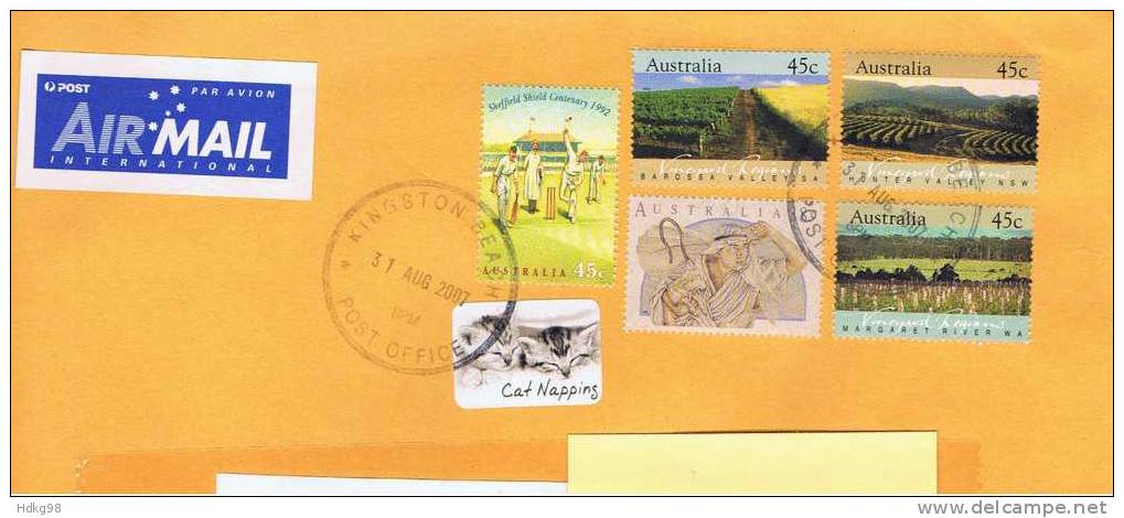 AUS+ Australien 1991-92 Mi 1270A 1301 1303 1305 1324 Brief - Covers & Documents