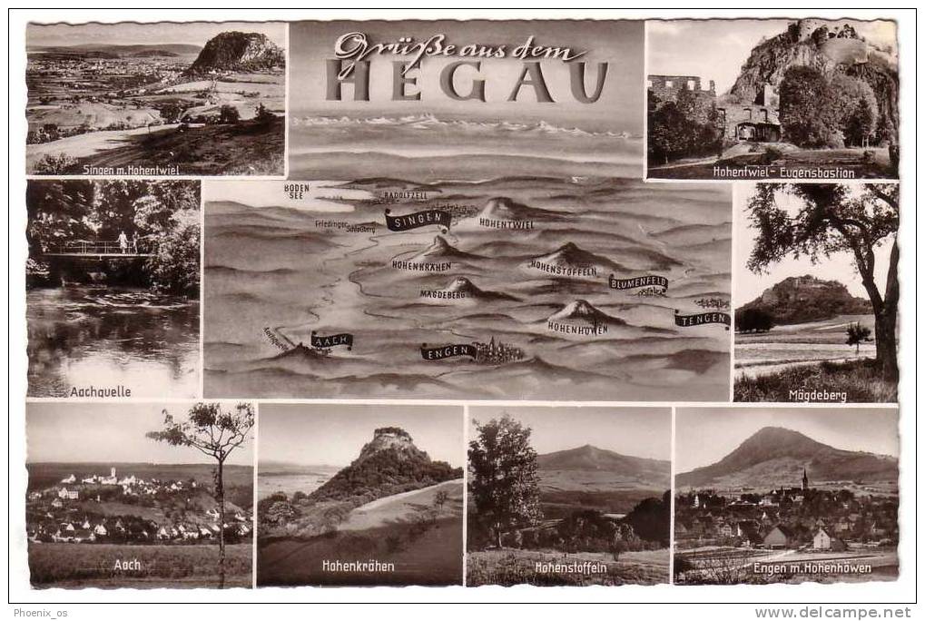 GERMANY - Hegau, Mosaic Postcard - Singen A. Hohentwiel