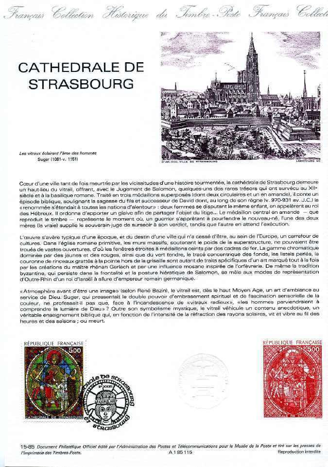 Doc 15-85 Vitrail Cathédrale De Strasbourg  YT# 2363 - Glas & Fenster