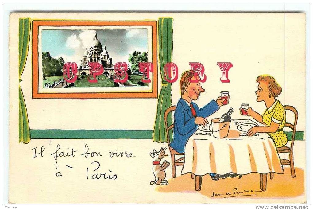 JEAN De PREISSAC - Au Restaurant " Il Fait Bon Vivre à Paris " - Dos Scané - Preissac