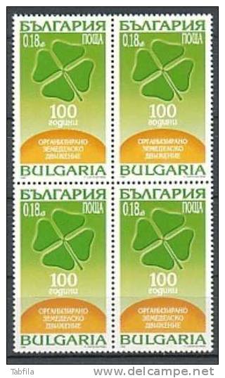 BULGARIA \ BULGARIE - 1999 - 100 Ans Du Mouvement D´Agricole Organisation - Bl. De 4 ** - Neufs