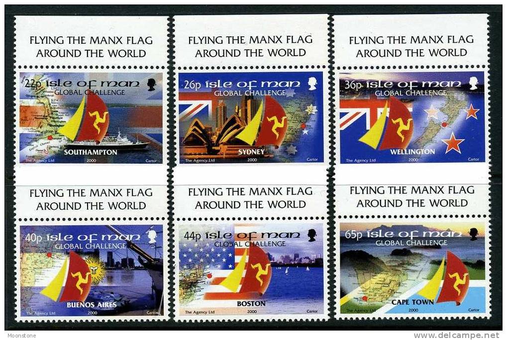 Isle Of Man 2000 Round The World Yacht Race Set Of 6 MNH - Maritime