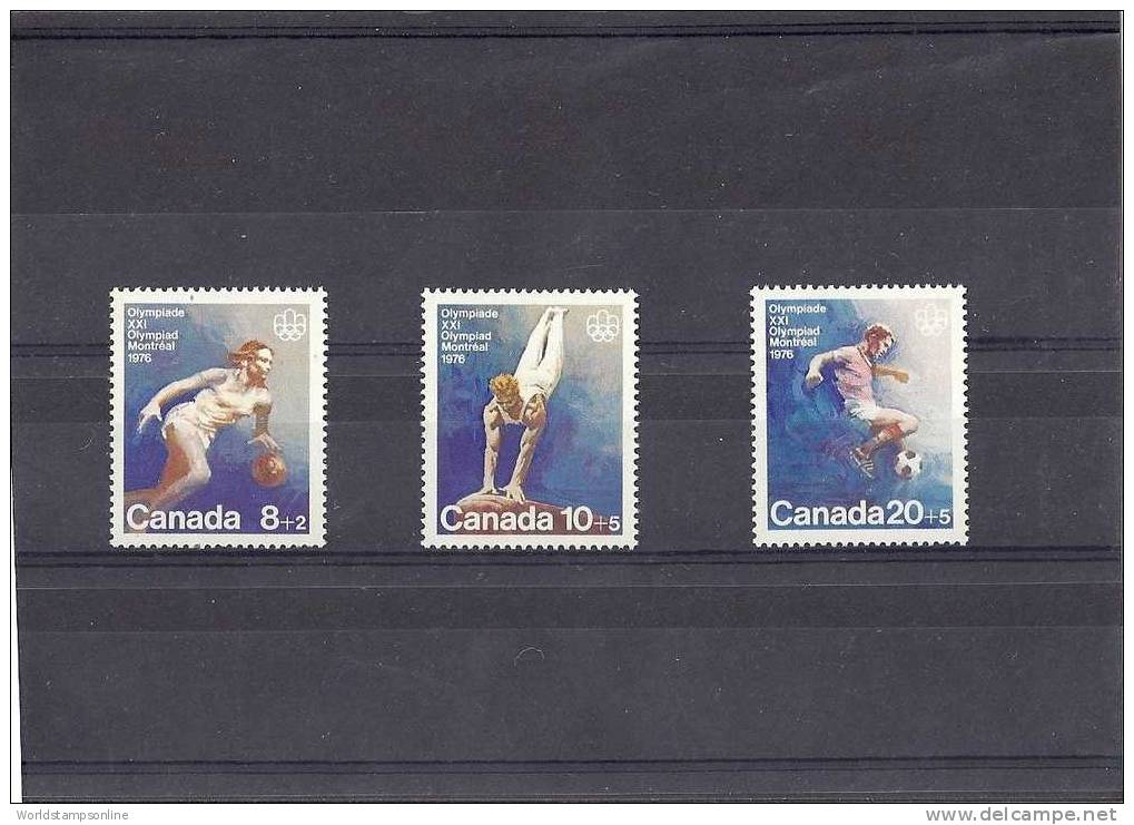Canada, Serie 3, Year 1976, SG 829-831, Olympic Games Montreal, MNH/PF - Neufs