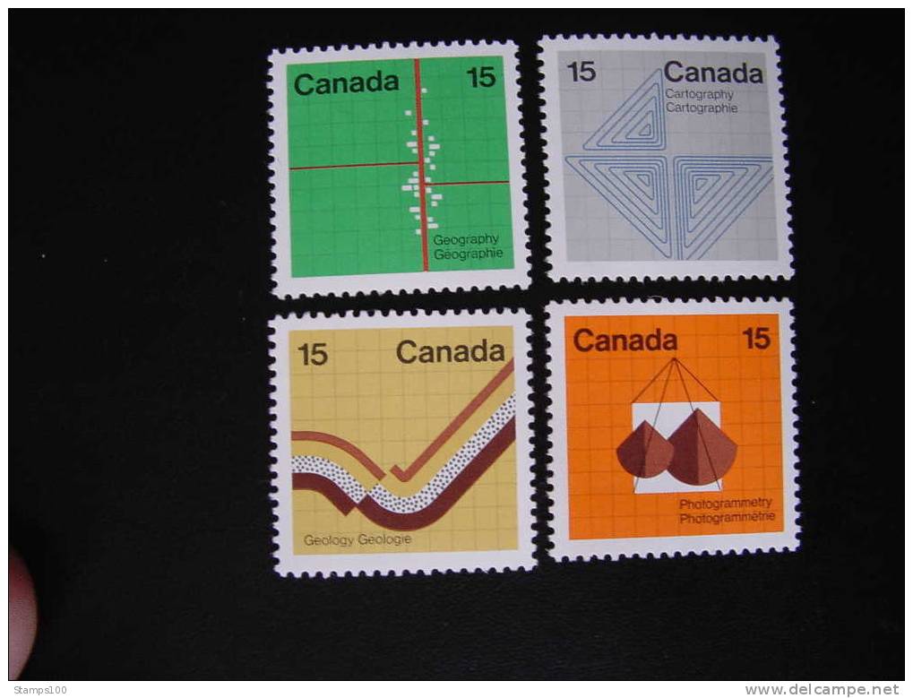 CANADA, 1972, SCOTT # 982p / 985p, EARTH SCIENCES, TAGGED, MNH**, (043708) - Neufs