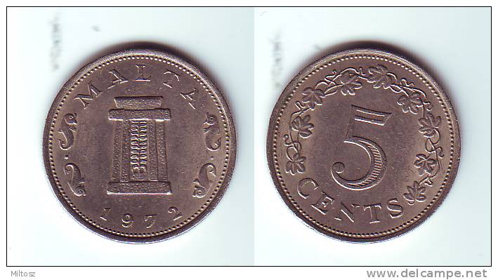 Malta 5 Cents 1972 - Malta