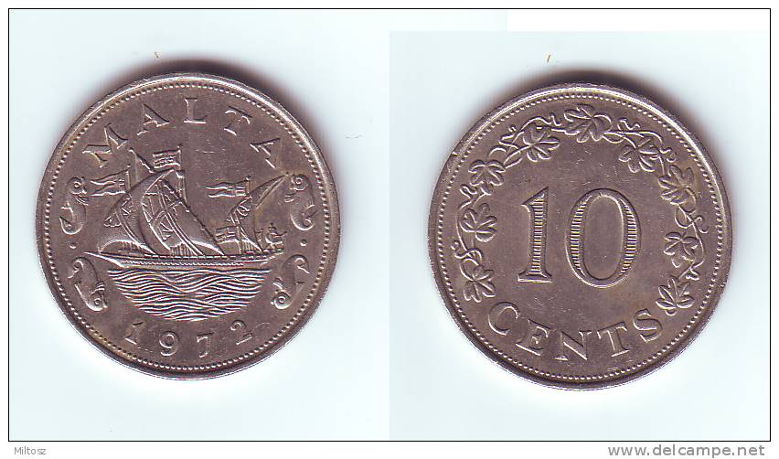 Malta 10 Cents 1972 - Malte