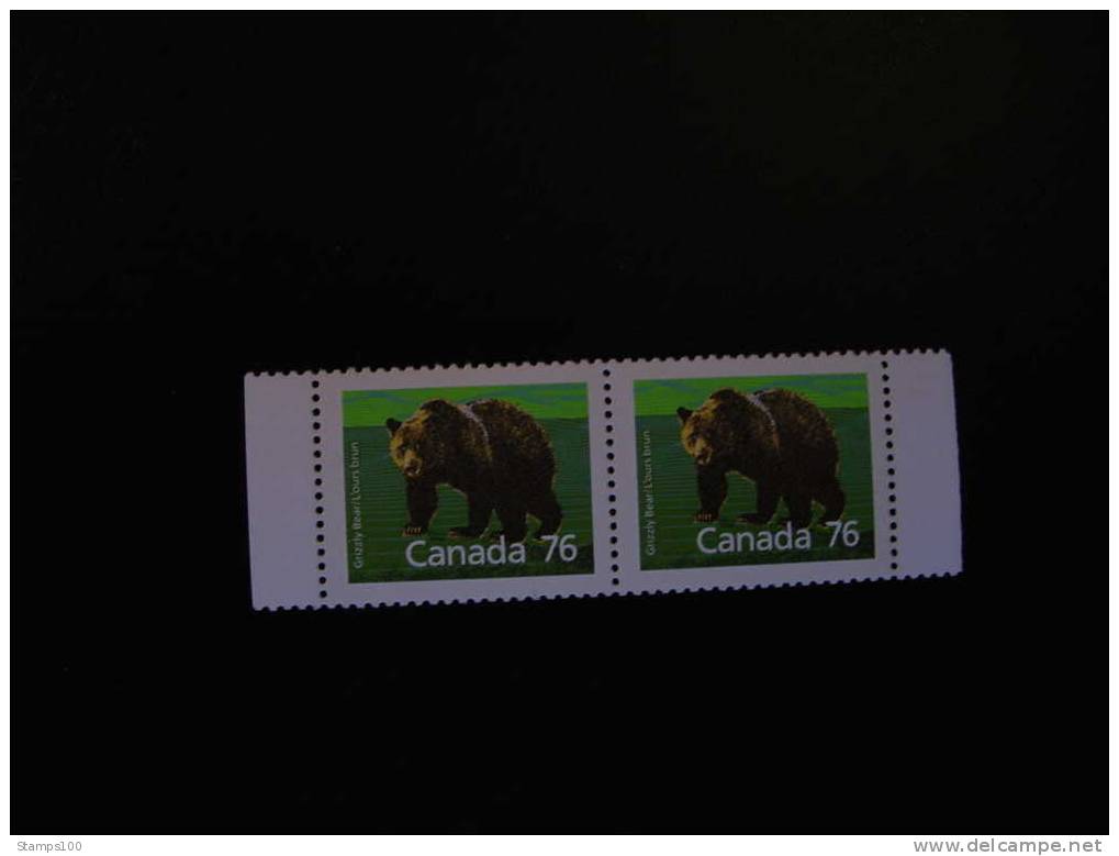 CANADA, 1989, SCOTT # 1178a , GRIZZLY BEAR , SE TENANT,  PHOTO IS EXAMPLE , MNH**, (043802) - Neufs