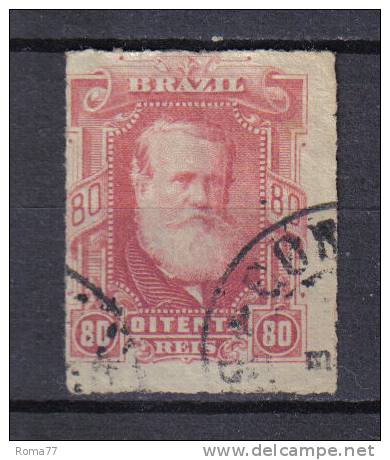 SS2903 - BRASILE 1878 , 80 R. Rosso N. 40 - Usados