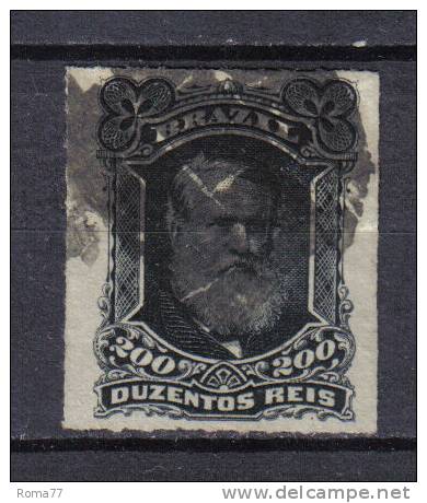 SS2904 - BRASILE 1878 , 200 R. Nero N. 42 - Used Stamps