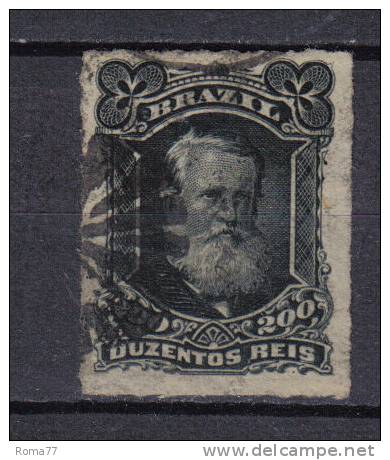 SS2905 - BRASILE 1878 , 200 R. Nero N. 42 - Oblitérés