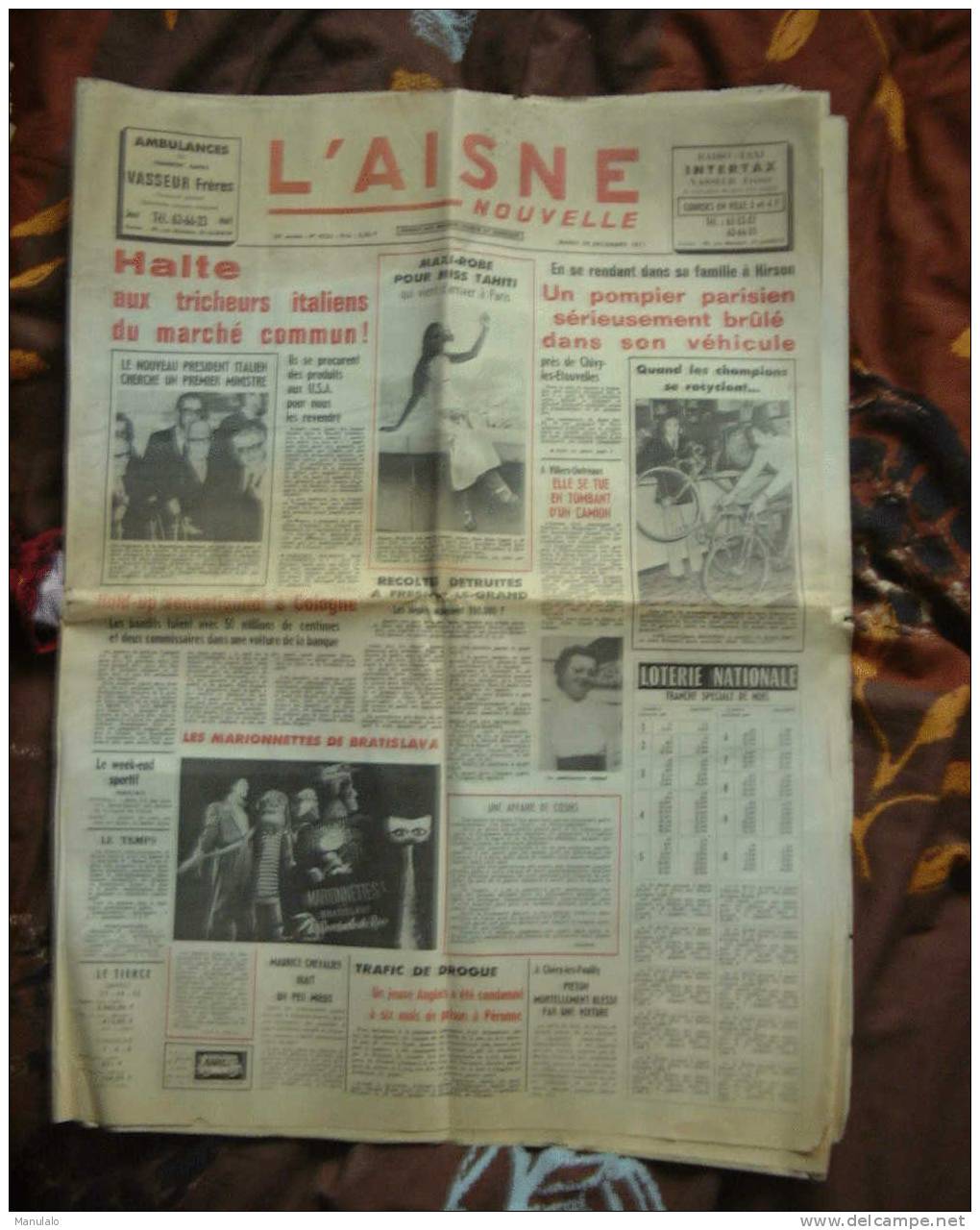 Journal - L'aisne Nouvelle - Mardi 28 Decembre 1971 - Otros & Sin Clasificación