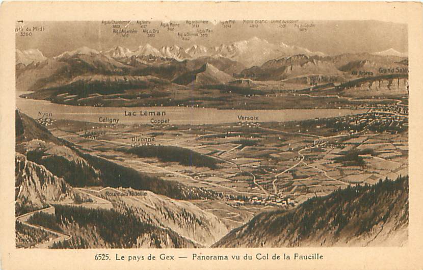 01 - LE PAYS DE GEX - Panorama Vu Du Col De La Faucille (Ed. L. Michaux, N° 6525) - Gex
