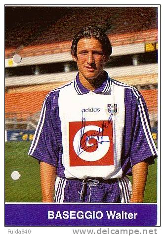 BASEGGIO  WALTER.    (Carte Signée)   Saison 1997/98.   ANDERLECHT. - Soccer