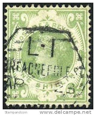 Great Britain #122 (SG #211) XF Used 1sh Green Victoria From 1887 - Usati