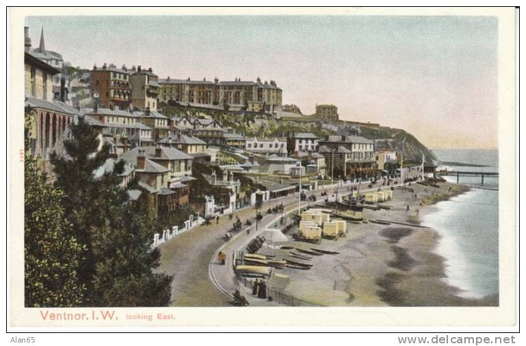 Ventnor Isle Of Wight UK, Seaside Promenade, Beach, On C1900s Vintage Postcard - Ventnor