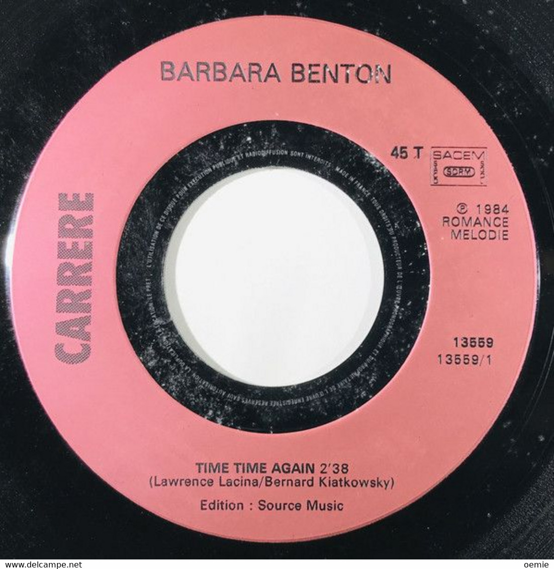 BARBARA  BENTON   °°  TIME TIME AGAIN /  BELIEVING - Autographs