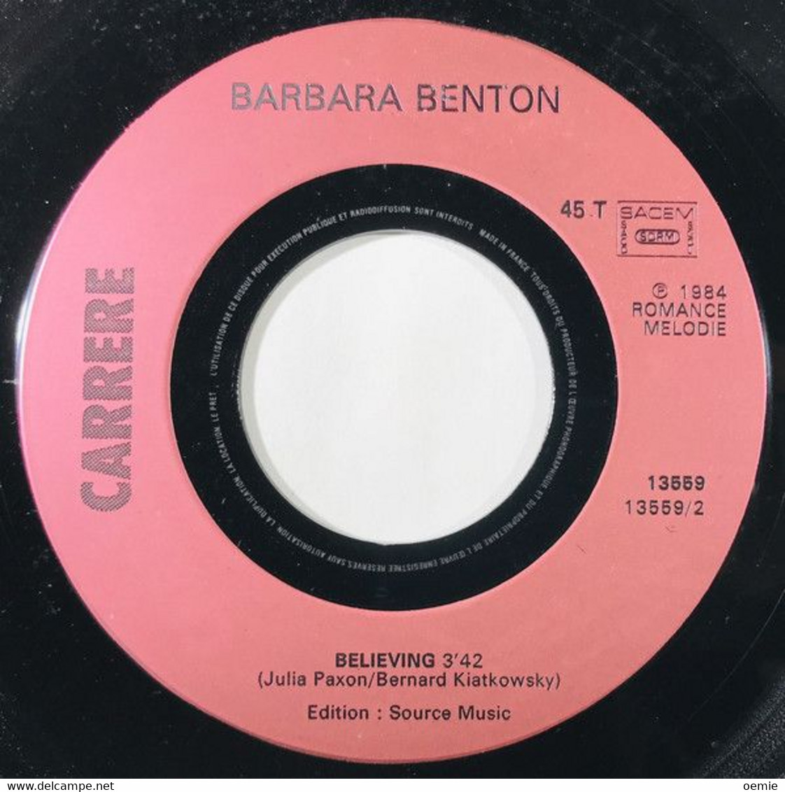 BARBARA  BENTON   °°  TIME TIME AGAIN /  BELIEVING - Autographs