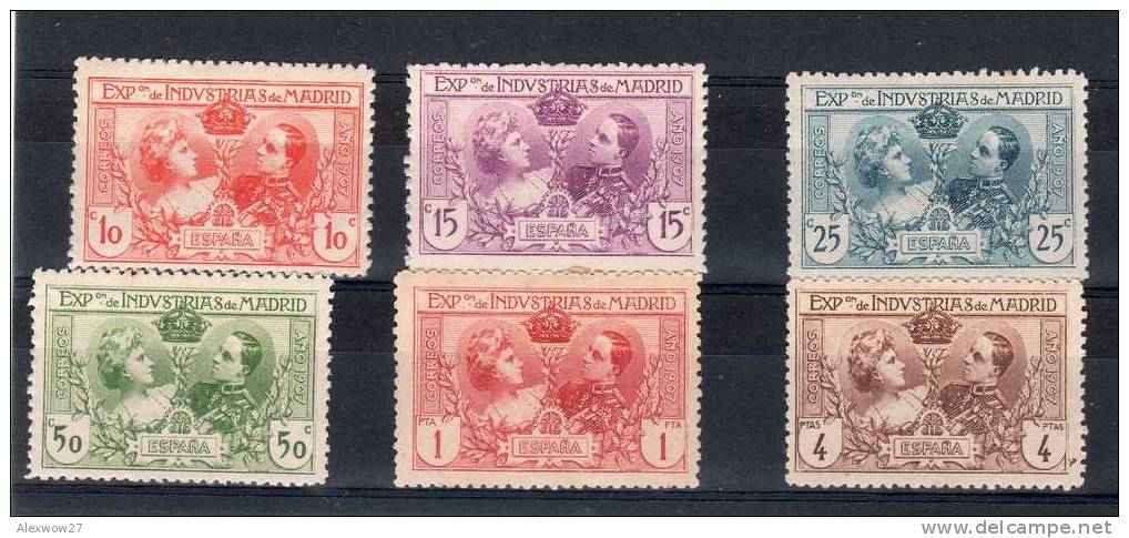 SPAGNA 1907 - ESPOSIZIONE DI MADRID Rif.236/241 **/* - Unused Stamps