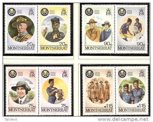 MONTSERRAT - 1986 Scouts. Scott 592-5. MNH ** - Montserrat