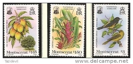 MONTSERRAT - 1985 Flowers And Birds. Scott 551-3. MNH ** - Montserrat
