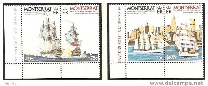 MONTSERRAT - 1976 American Bicentenary - Sailing Ships. Scott 359-62. MNH ** - Montserrat