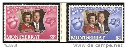 MONTSERRAT - 1972 QE II Silver Wedding. Scott 286-7. MNH ** - Montserrat